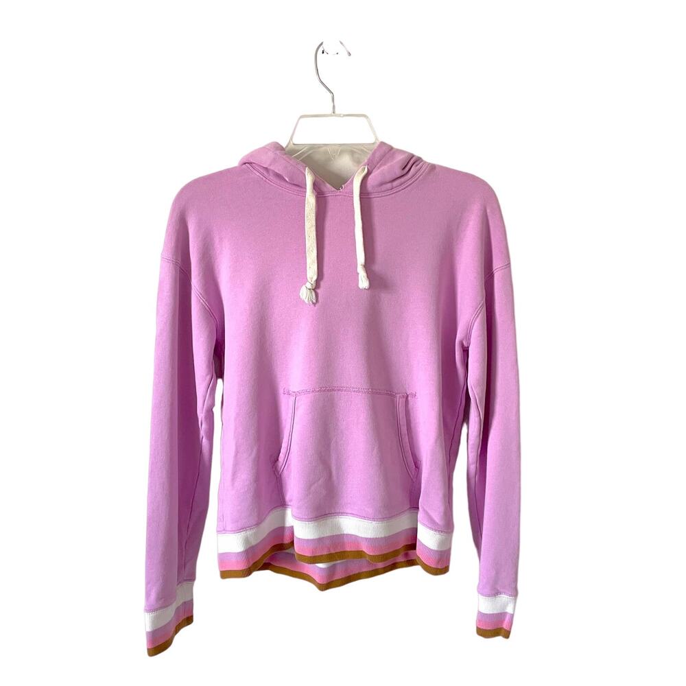 J. Crew Boho Striped Hoodie Sweatershirt Purple Size XS